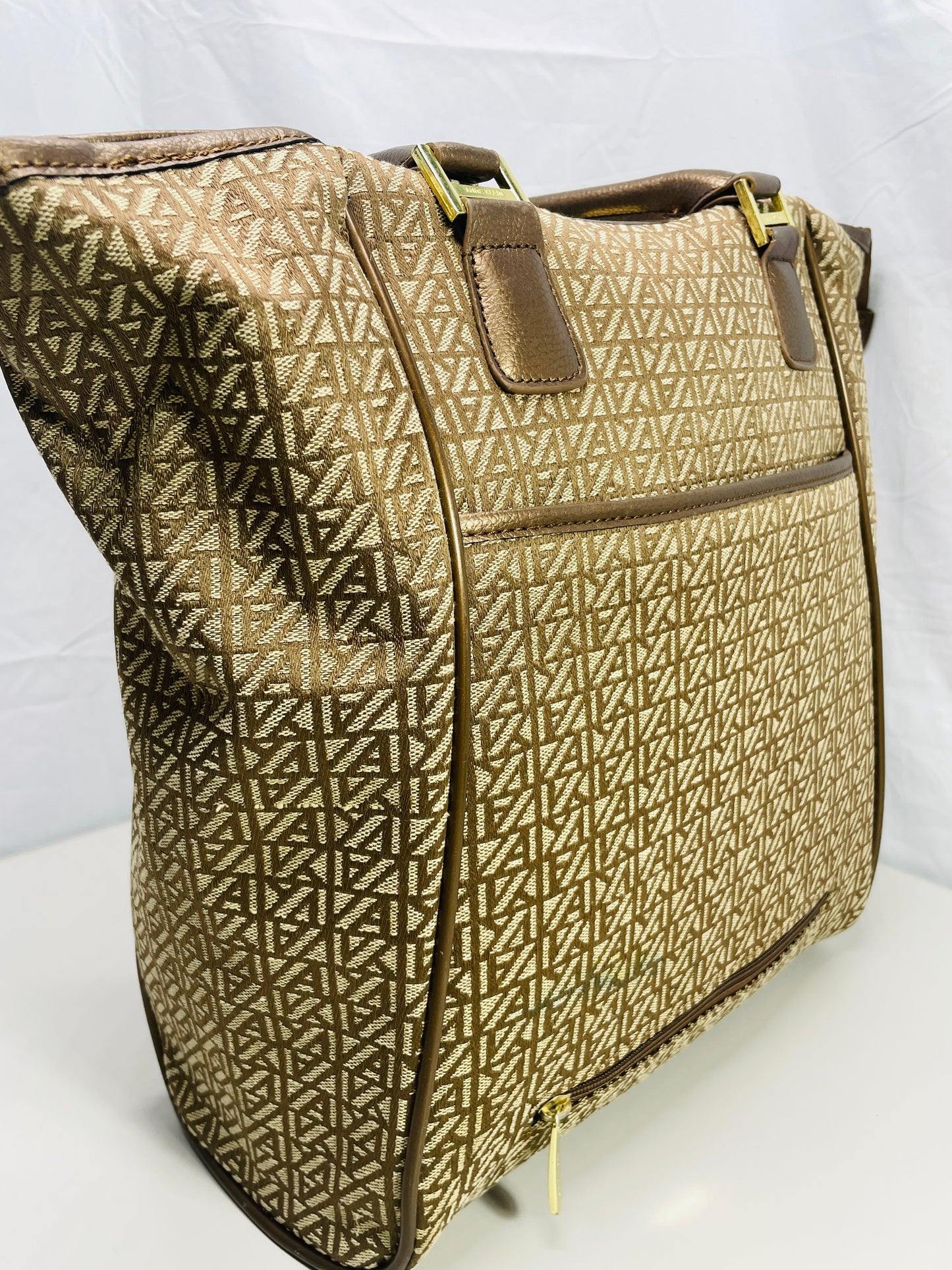 Anne Klein Luggage Signature Tote Bag Metallic Copper/Bronze Accents