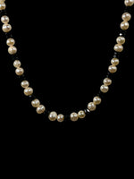 Genuine Freshwater Pearl Necklace 17" with Black Glass Beads 38 Total White Pearl Beads