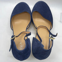 Talbots Wedge Summer Shoe Suede Navy Blue Ladies 9.5