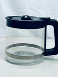 Glass Coffee Replacement Pot 14 cup Black Handle 8" up to top ball