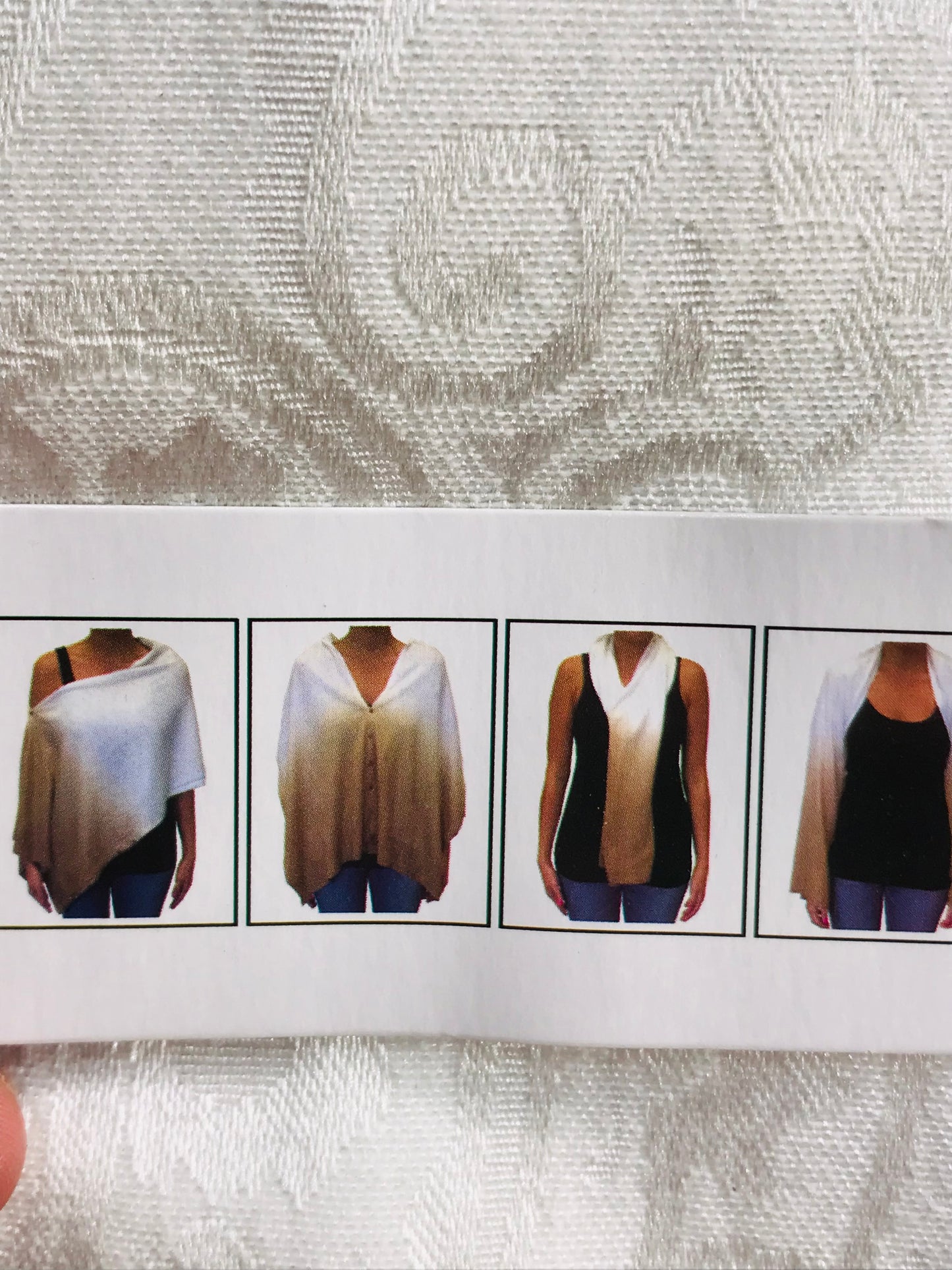 NWT! Cruise Club Multi Functional Poncho/Wrap/Sweater Hombre Ivory to Brown