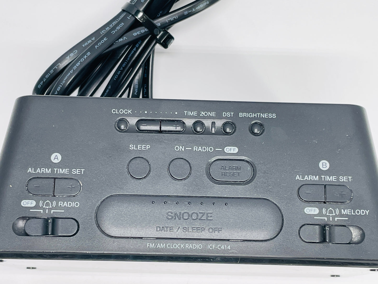 TESTED Sony Dream Machine ICF-C414 Dual Alarm Clock FM AM Radio Sleep w/ Snooze