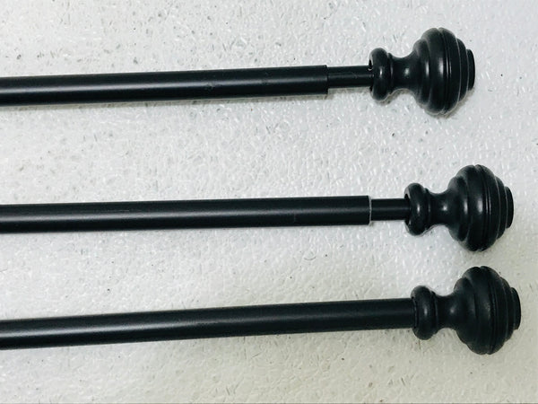 3 PC Curtain Rod set Expandable from 44" Antique Bronze