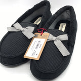 Dearfoams NWT! Black Moccasin Slippers Ladies 5/6