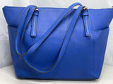 Michael Kors MK Purse Blue Pebble Leather Well Loved