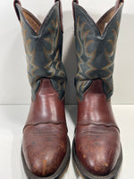 Double H AG7 ICE Roper Cowboy Boot Steel Toe Green/Brown Mens 9.5 SHOWS WEAR