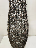 Floor Standing Open Weave Vase Shows Wear 24" tall (LOCAL PICK UP)