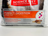 Hill's Science Diet Perfect Digestion, Adult 1-6, Digestive Support, Dry Cat Food, Chicken, Brown Rice, & Whole Oats 8.5 lbs - OPEN BAG PARTIALLY USED