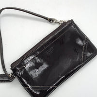 Coach Brown Patent Leather Wristlet LT DAMAGE