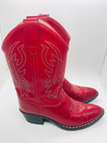 Old West LT SCUFFS Red Leather Boots Girls 2.0 - D