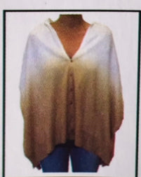 NWT! Cruise Club Multi Functional Poncho/Wrap/Sweater Hombre Ivory to Brown