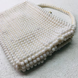 Vintage White Beaded Purse Made Exclusively for Simon 10" x 7"