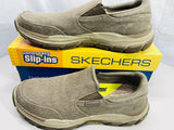 EUC Skechers Slip Ins Arch Fit Motley Denim Tan/Taupe Mens 13 EUC w/ Box