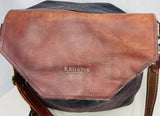 R.Riveter Original Canvas Handbag Purse Black with Leather Flap Distressed Extreme Wear Messenger Bag