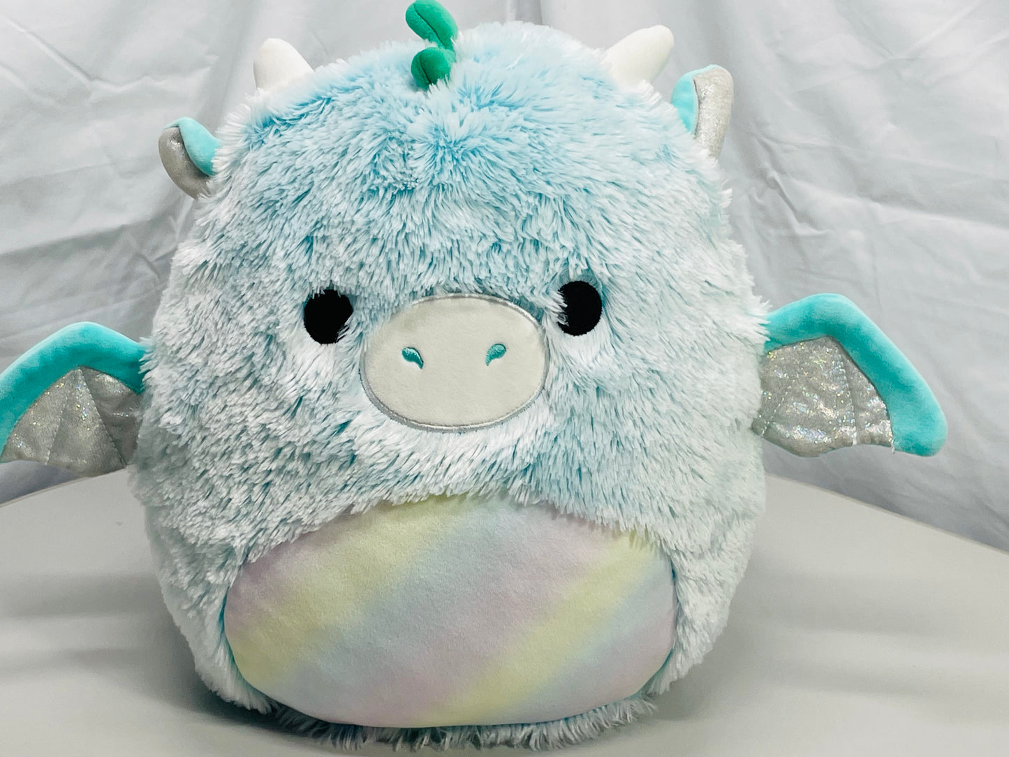 Squishmallows 2022 12"  Lorelai Blue Fuzzy Dragon LT WEAR Freshly Laundered