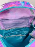 Purple & Teal Backpack with Mermaid Kitties SO CUTE! LT STAINING