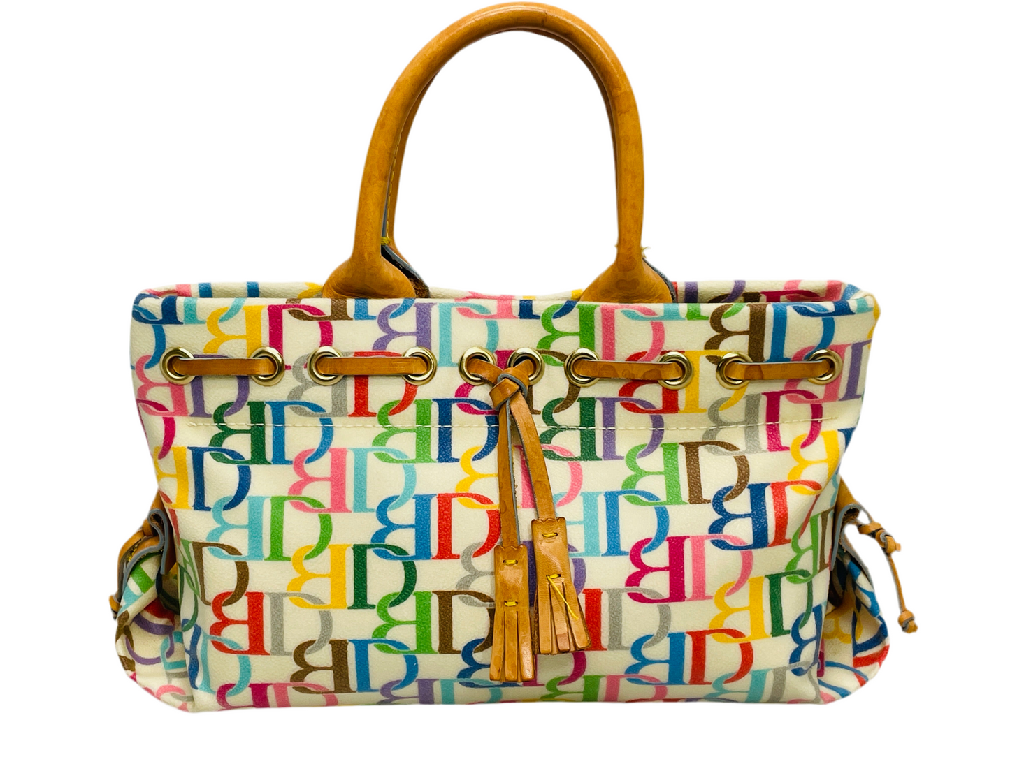 VINTAGE Dooney & Bourke Purse with Rainbow Signature Initial Logo Y2K