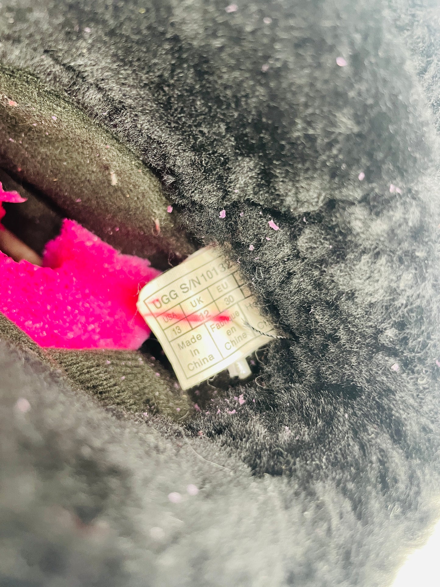 Ugg Australia Boot Black Juniper Cable Knit/Suede Girls USA 13