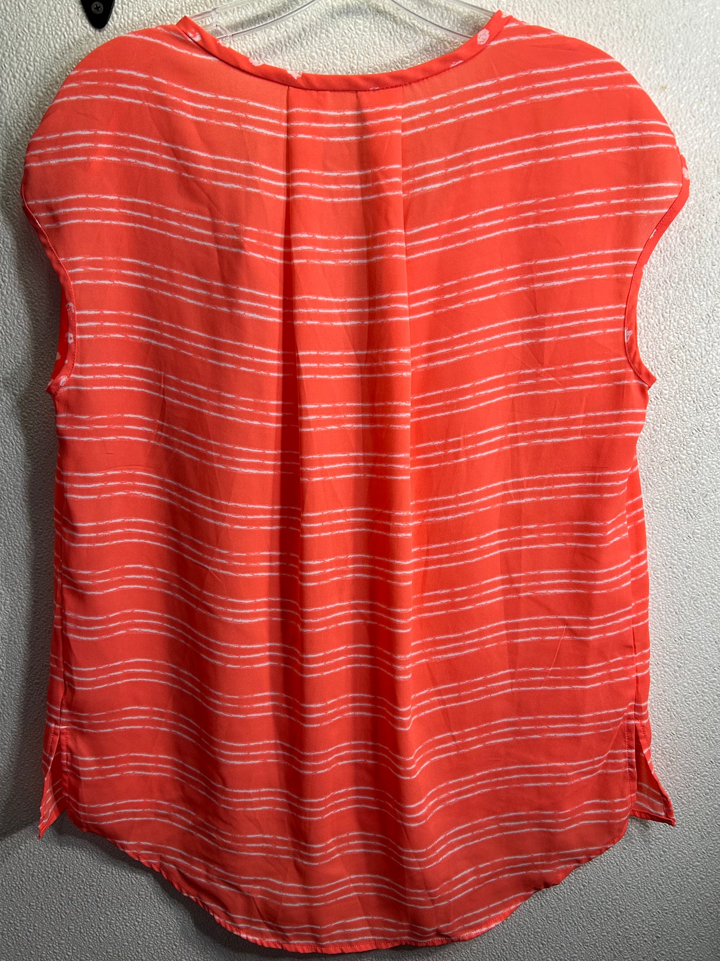 Stylus Sheer Coral / White Sleeveless Shirt Ladies S