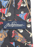 Vintage Mens Neck Tie Jack Nicklaus Black Golf Theme