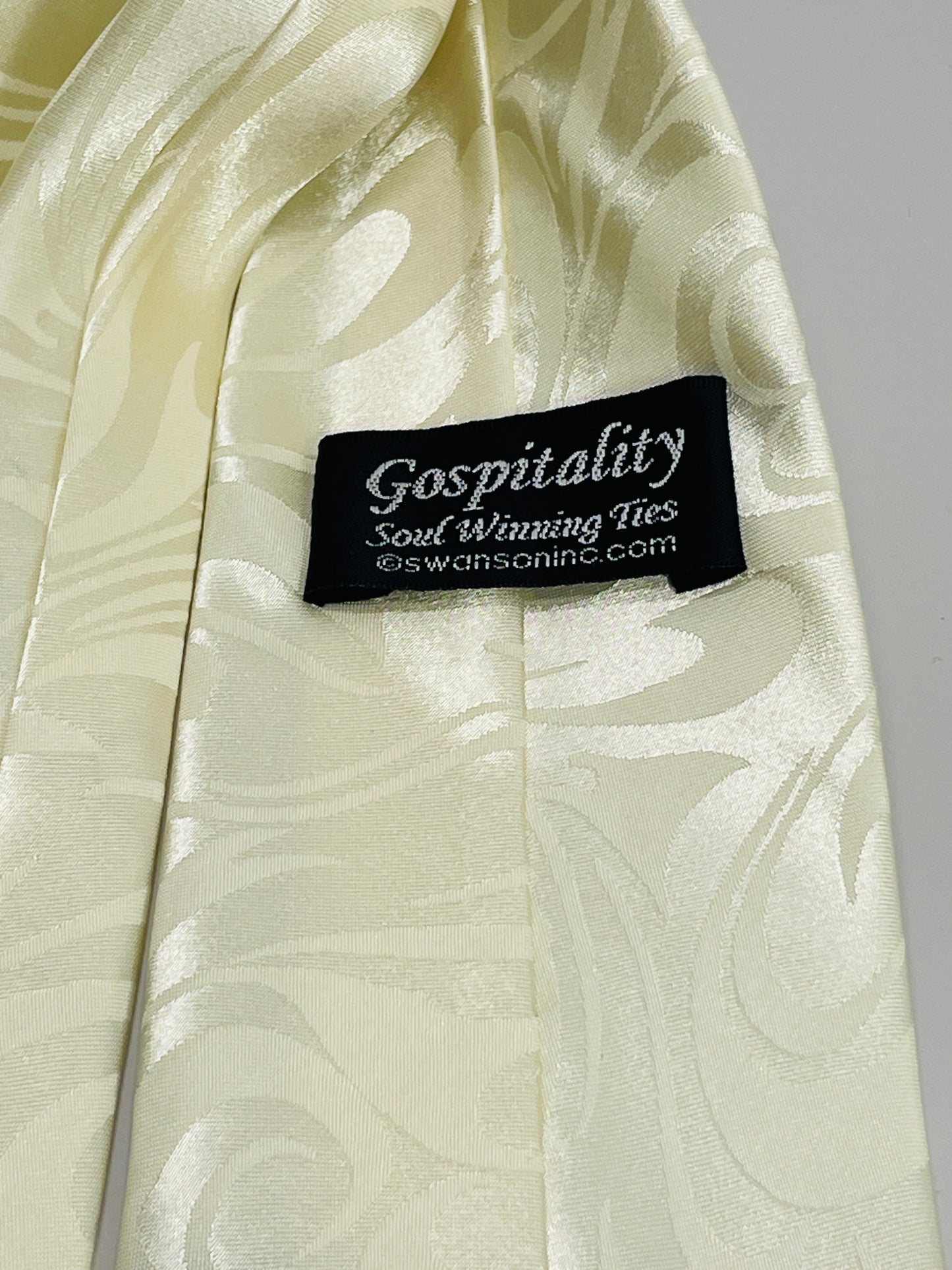 VINTAGE Gospitality Christian Neckwear Necktie White with Sketch Image of Jesus