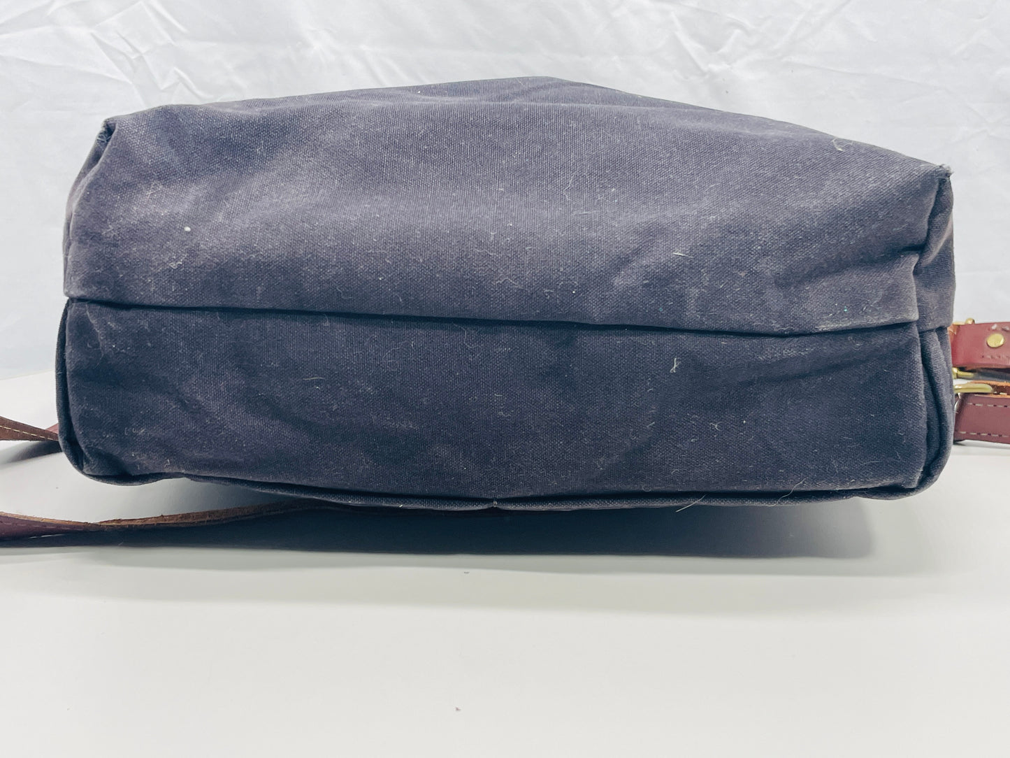 R.Riveter Original Canvas Handbag Purse Black with Leather Flap Distressed Extreme Wear Messenger Bag