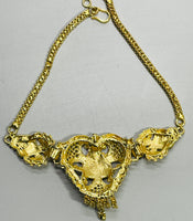 Indian Bollywood Jewelry Upper Arm Bracelet Yellow Gold Tone Heart Shape 10"