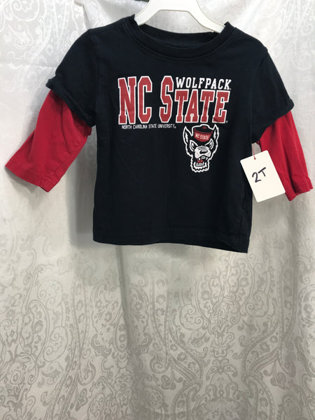 Graphic Tee Black Long Sleeve Wolf Pack NC State Boys 2T