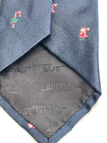Vintage Neck Tie Robert Talbott for Ed Mitchell Navy Blue Christmas Images