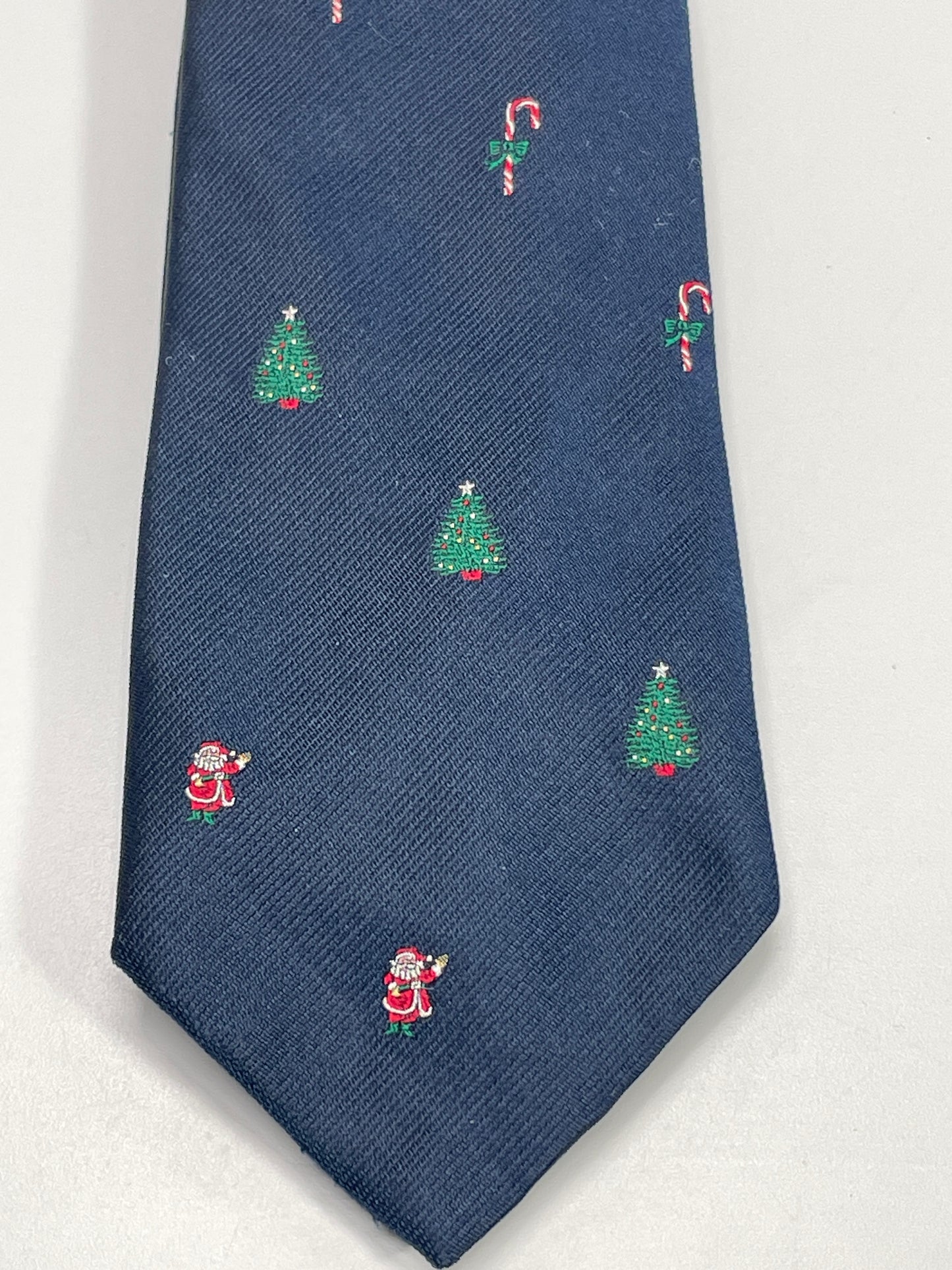 Vintage Neck Tie Robert Talbott for Ed Mitchell Navy Blue Christmas Images