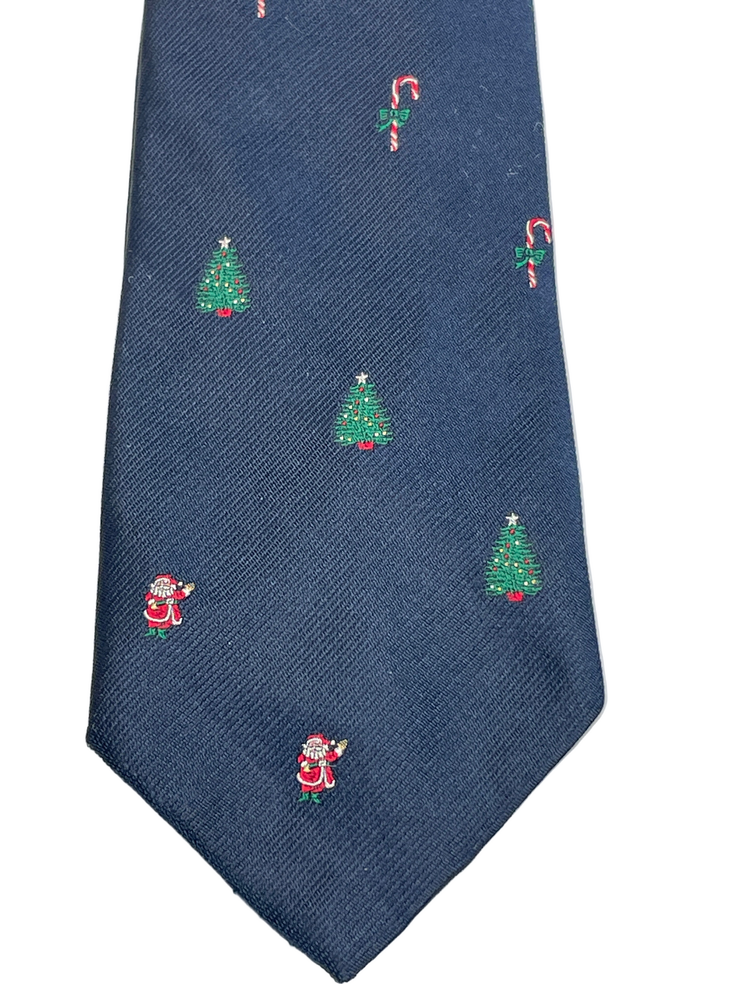 Vintage Neck Tie Robert Talbott for Ed Mitchell Navy Blue Christmas Images