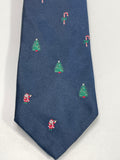 Vintage Neck Tie Robert Talbott for Ed Mitchell Navy Blue Christmas Images