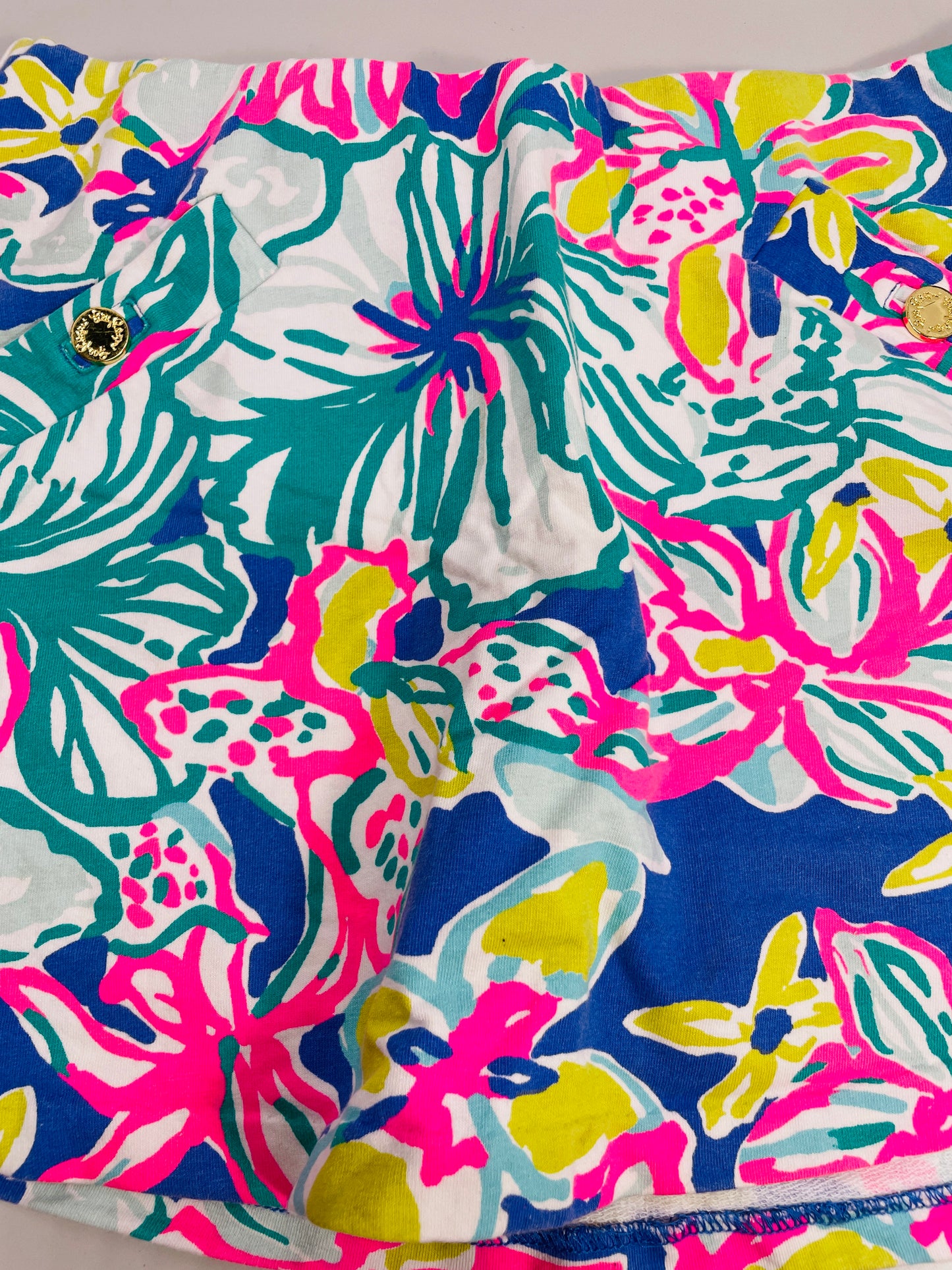 Lilly Pulitzer Skort Blue & Pink Florals Ladies Small