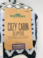 NEW! Northeast Outfitters Cozy Cabin Slipper Socks Gray & Purple Ladies 5-10