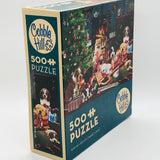 OPEN BOX/UNCOUNTED PUZZLE: Cobble Hill 500 PC Christmas Puppies