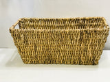 Woven Wicker Basket Rectangle 16" x 8" x 7