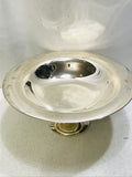 Decorative Metal Silver Pedestal Bowl 13" x 7"