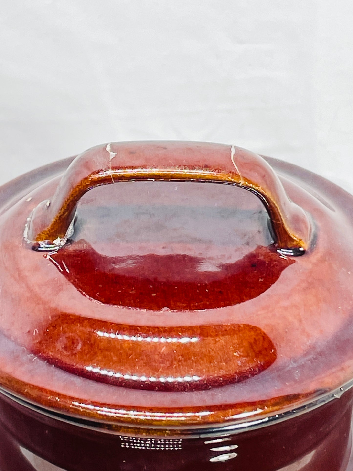 VINTAGE McCoy Pottery #253 FRUIT FESTIVAL Cookie Jar / Canister REPAIRED HANDLE