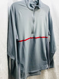 Nike Dri-Fit Gray Half Zip Pullover Shirt w/ Red Stripe LT PICKING Mens L