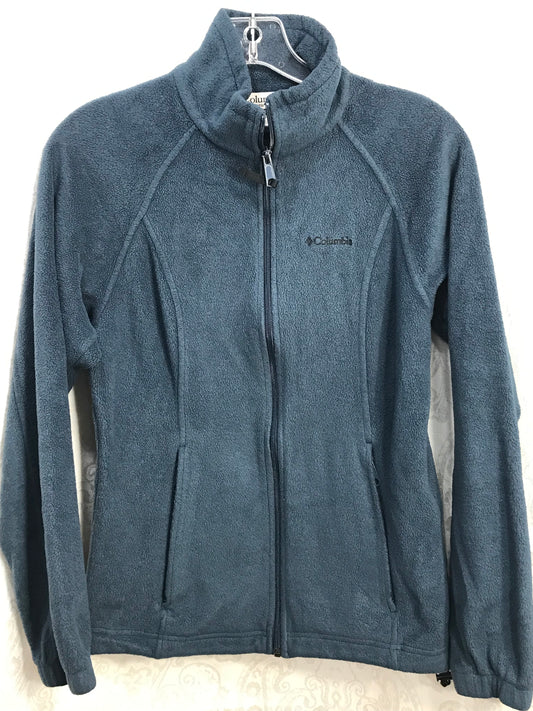Columbia Dark Aqua Blue Fleece Jacket Ladies S