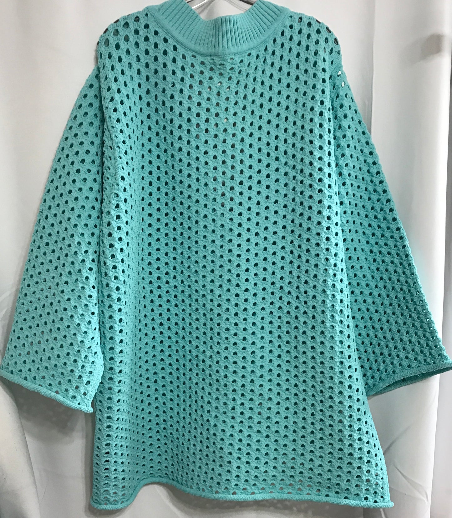 NWT H&M Hole-Knit Dress Teal Ladies XXL