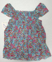 Maternity Clothing: Announcements Tank Shirt BLue & Pink Floral Sheer SMALL