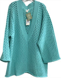 NWT H&M Hole-Knit Dress Teal Ladies XXL