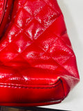 Kenneth Cole Reaction Large Purse Red Quilted Faux Patent Leather HAS WEAR