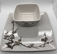 Entrada Fine China Collection Plate and Bowl 2pc Set