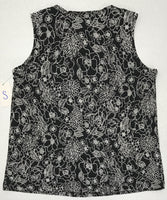 Maternity Clothing: Motherhood Tank Top Black with White Flowers Small