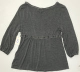 Maternity Clothing: Madison Shirt 3/4 Sleeve Gray Scoop Neck SMALL