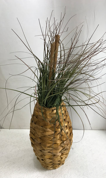 Artificial Grass in Woven Vase 21" x 5"