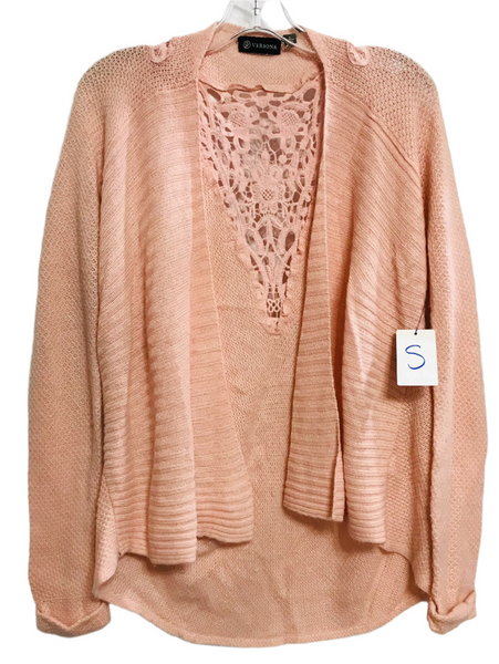 Versona Pink Cardigan Shawl Sweater Ladies S