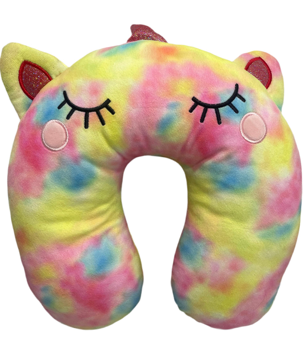 Critter Collection Rainbow Tie Dye Unicorn Neck Pillow Youth